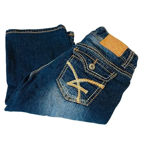 Amethyst Womens Distressed Jean Shorts Size 5 Blue Denim - Picture 1 of 8